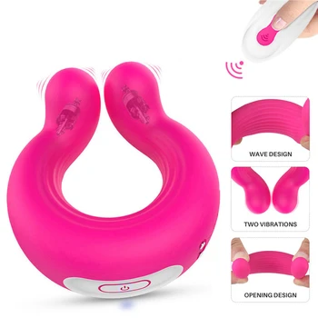9 Hitrosti Petelin Obroč za Penis Posnetek Vibrator Sex Igrače za Ženske Moški Pari, ki se Spogleduje Nastavek Masažo G-spot Vagine, Klitoris Stimulacija