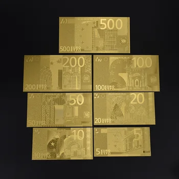 5 10 20 50 100 200 500 EURO Zlato Folijo Eurobankovcev Spominski Opombe Dekoracijo 5 10 20 50 100 200 500 EUR Zbirka