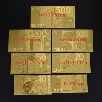5 10 20 50 100 200 500 EURO Zlato Folijo Eurobankovcev Spominski Opombe Dekoracijo 5 10 20 50 100 200 500 EUR Zbirka