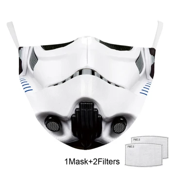 3D Tiskanih Star Vojne Masko Kritje Anti Meglica Dustproof mogoče oprati in Ponovno uporabiti Usta Mascarillas z 2 5-Slojni Filter Za Odrasle
