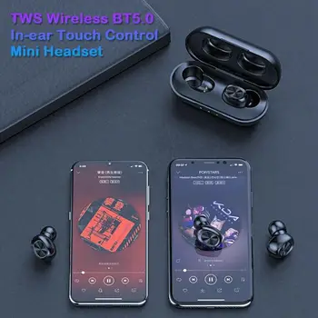 VODOOL B5 TWS Brezžična tehnologija Bluetooth 5.0 Mini Touch Kontrole Športne Slušalke za V uho Stereo Čepkov slušalke s Polnjenjem Primeru Nove