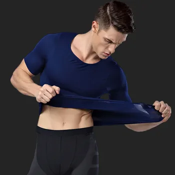 2019 Moških Telo Oblikovalci Pasu Trener Potkošulja za Moške Hujšanje Telesa Oblikovalec Shapewear Moški Stiskanje T-Shirt