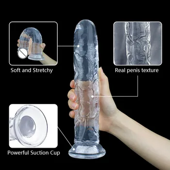 Realno Dildos Erotično Jelly Vibrator Z Sesalni Sex Igrače za Ženske Umetni Penis G-spot Stimulacije 18 + sex izdelki