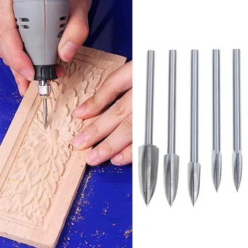 5pcs Lesa Carvinga Graviranje Drill Bit Carving Orodja Root Lesa Carvinga Noži za Mletje Lesnoobdelovalnih Carving Vrtanje