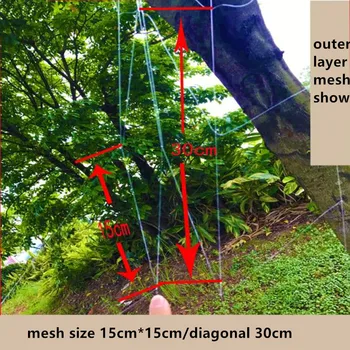 Globina 1,5 m mesh30mm-50 mm dolžina 20m majhne ribiške mreže monofilament najlon neto 3 plast ribiško mrežo gillnet outdoor Oprema