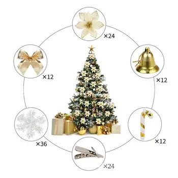 120pcs Umetno Velik Cvet Božično Drevo Ornament DIY Snežinka Majhne Bergle Božični Okraski, Novo Leto Dekor Navidad 2020