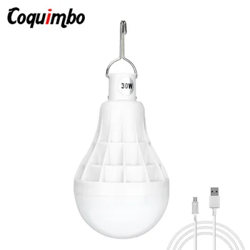 5 Načini 30W LED Žarnice Baterije, Vključene USB Polnilna Luč za Kampiranje Šotor Razsvetljave, Prenosne Svetilke SOS Usb Žarnica Luči Za Pohodništvo