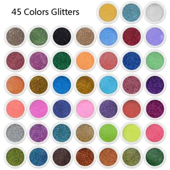 45 Barve Epoksi Smolo Pigment, Sljuda V Prahu Glitters Sequains Nail Art, Izdelava Nakita