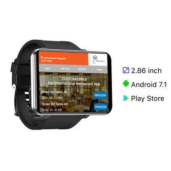 DM100 4G 2.86 Palčni Zaslon Smart Watch Android 7.1 3GB 32GB 5MP Kamero 480*Ločljivost 640 2700mah Baterije Smartwatch PK M20 DM98