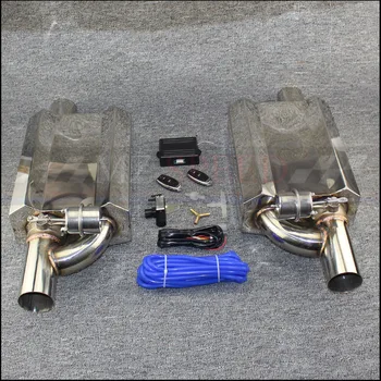 Dodatki avto izpušne cevi glušnika 304 nerjaveče jeklene izpušne cevi ventil daljinski upravljalnik spremembe glušnika levo in desno