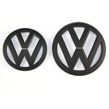 Mat Črna 135 mm Spredaj Žar Značko + 110mm Zadaj Prtljažnik, Pokrov Emblem Logotip za VW Volkswagen Golf MK7