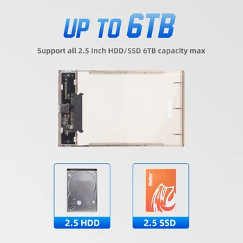 KingSpec HDD Primeru 2.5 SATA na USB 3.0 Adapter za Trdi Disk, Ohišje za SSD Disk HDD Polje Vtipkajte C 3.1 Primeru HD Zunanje Ohišje HDD