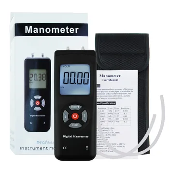 Digitalni Prenosni Manometer Ročni Zrak, Vakuumske/Plinski manometer Meter +/-13.78 kPa +/-2PSI, 11 Enot z Osvetlitvijo