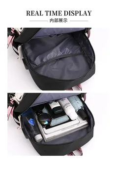 Nova Moda Dekleta Šolski Nahrbtniki Platno Vrečko Anti Theft USB Charge Nahrbtnik Nepremočljiva Multi Žep Bagpack Najstniških Potovalna Torba