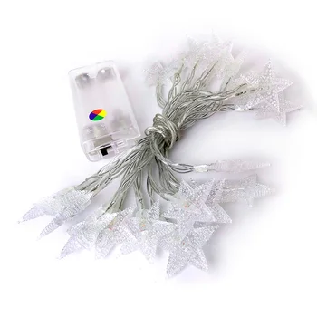 2/4/10m LED luči niz zvezdic obliko baterije prostem Božični luči bela topla bela kartuša