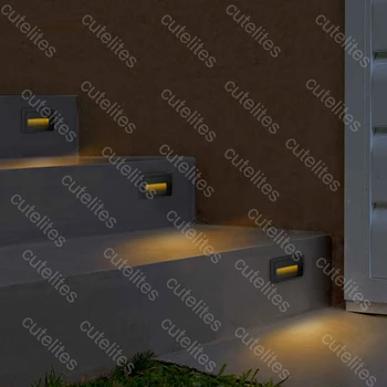 Na prostem LED Korak Lahka Nepremočljiva Stopnice tanke Stene, Vgrajenih pod zemljo Lučka za Osvetlitev Krova Footlights 85-265V IP65