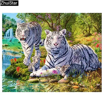 Diamond Vezenje Živali Celoten Kvadratni Diamond Slikarstvo Tiger Nosorogovo Mozaik Slikarstvo Kristalno Domu Dekorativni XY1