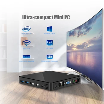 Mini PC Računalnik Intel Celeron 1007U Windows Linux 300Mbps, WiFi 1000Mbps LAN, HDMI, VGA 5*USB TV Box HTPC Nettop PC