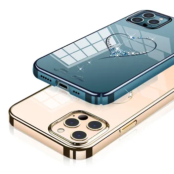 KINGXBAR Bling Prekrita Diamond Primeru za iphone 12 pro/12 mini Kristalno Jasno Trdi Hrbtni Pokrovček 12 pro max Telefon Lupini Luksuzni Ženske