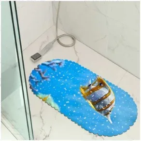WUJIE Delfinov, Morskih Vzorec Anti-slip Preproge 3D Tiskanih Ne Zdrsne Odeje za Spalnico PVC Tuš kopalna Kad Mat Kad Preprogo