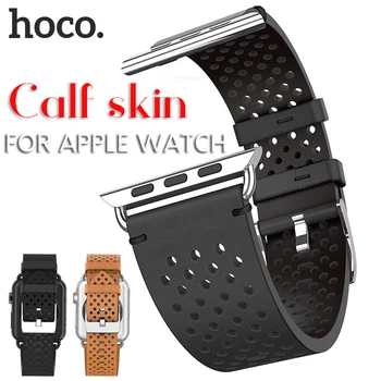 HOCO Dihanje Pravega Usnja Band za Apple Gledati Serije 4 3 2 1 Watch Band za iWatch Zapestnica 44 42mm 40 mm 38 mm Trak