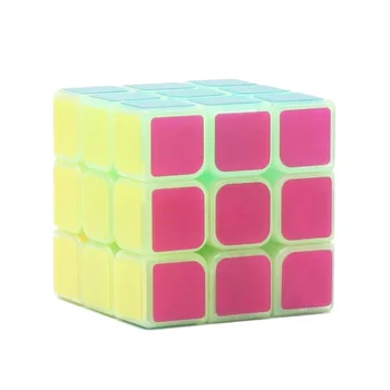 ZCUBE Glow in The Dark Magic Cube 3x3x3 Mat Nalepke Modra Svetlobni Sestavljanke, Kocke, otroška Pregleden Dirke Konkurence Kocka