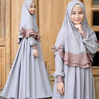 Abaya Otroci Muslimansko Obleko za Dekle Otrok Dubaj tam kaftan Islamska Oblačila Ramadana Islamska Oblačila Kimono Jubah Bližnjem Vzhodu