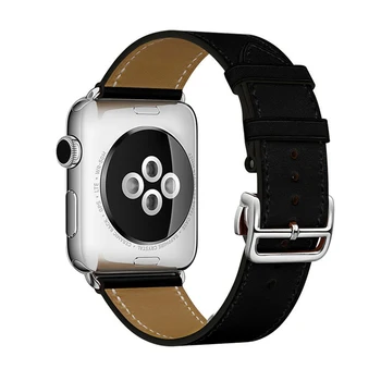 Pravega usnja trak za apple watch band 44 mm 40 mm 42mm 38 mm iwatch apple watch 5/4/3/2/1 zapestnica Uvajanje Sponke watchband