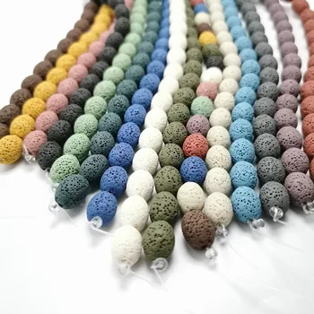 Naravne Skale Lava Beads8X12/12x15mm Multi Color Vulkanskega Kamna Svoboden Kroglice Za DIY Ogrlica, Zapestnice, Uhane, Izdelava Nakita
