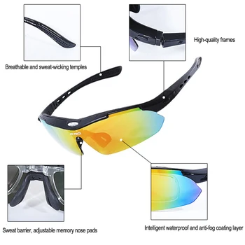 Polarizirana Šport Moških sončna Očala Cesti Gorsko Kolo Očala Za Kolesarska Očala Zaščita Očal Nastavite S 5 Objektiv+Primeru gafas mtb