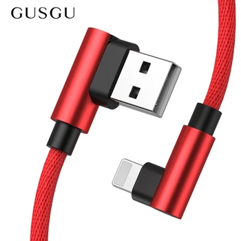 GUSGU 90 stopinj Komolec za Strele kabel za iphone XS MAX za iphone in kabel USB Kabel Polnilnika Sinhronizacija Za iPhone XR 7 8 plus 5s