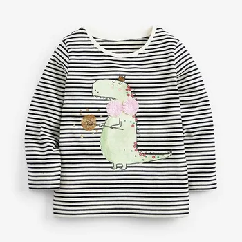Malo maven Dekleta Majice z Dolgimi Rokavi Živali Dinozaver Aplicirano Otroška Oblačila Dekle Pade 2020 otroška Oblačila za Otroke Vrhovi Tee
