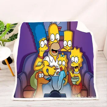 Simpson Otroci Anime 3D Odejo Runo Risanka Umetnosti Tiskanja Otroke, Topli Postelji in Vrgel Odejo novorojenčka bayby Odejo