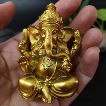 Ganesha Kip Bude, Hišo, Vrt Dekoracijo Zlata Indijski Slon Bog Ganesh Kiparstvo Figurice Doma Dekor Kipi Bude,