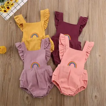 Pudcoco NAS Parka 0-18 M Newborn Baby Toddler Fant Dekle Obleka brez Rokavov Bombaž Sunsuit Poletno Obleko Set Oblačila