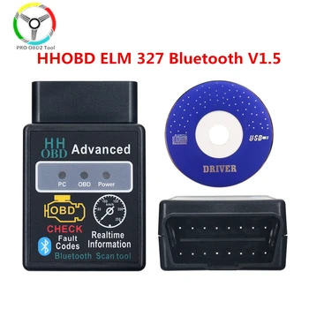HH OBD ELM327 V1.5 Bluetooth Scan Orodje Super Mini ELM 327 OBDII OBD2 CAN-BUS Diagnostični Optičnega HHOBD za Android, Windows