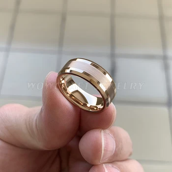 6 mm 8 mm Ženska Moški Volframov Karbid Poročni prstan Obroči Rose Zlata Prirezani Mat in Polirana Konča Udobje, Fit Osebno Prilagodite