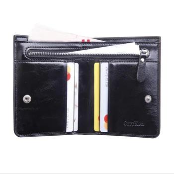 Moške kratke zadrgo denarnice, olje, vosek usnje gumb denarnice moških posnetek multi-card položaj Kovanec Torbico Torbica