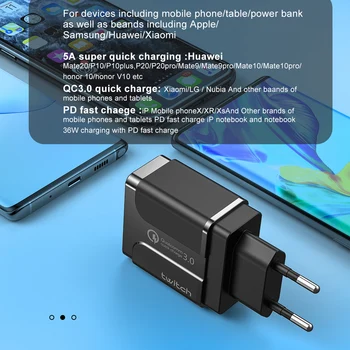 Trzanje USB Polnilec za Hitro Polnjenje 4.0 PD 3.0 Hitro EU Polnilnik Priključite Adapter Kompresor Za Samsung s10 Xiaomi mi 9 iPhone Polnilec