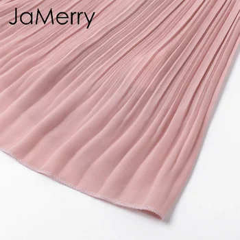 JaMerry Seksi čipke, vezenine ženske roza vrhovi Eleganten v-izrez ženska camis vrhu rezervoarja Trdno špagete trakovi dame vrhovi srajce 2020