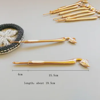 8pcs Zlato aluminij pletilne igle in kvačkanje orodja in pribor Kljuke in pletenje pribor Kvačkanje kljuke tako vezavi
