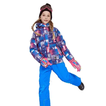 2020 Pozimi Dekleta Kompleti Oblačil Hooded Runo Kis Smučarske Obleke, Jopiči, Kombinezoni Windproof Šport Otrok Obleke Outdoor Oblačila