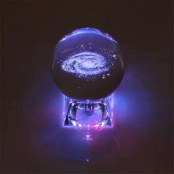 3D Gravirano Steklo Obrti Galaxy Sistem Milu Jelena Kristalno Lučka Noč Svetlobe Svetlobni Krog Področju Home Office Tabela Dekor Darila