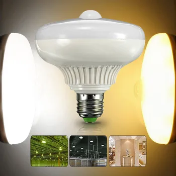 Dolga Življenjska doba E27 12W LED PIR Senzor Gibanja Samodejno Varčevanje z Energijo Svetilke Svetu Žarnico Za Zunanjo/Notranjo Senzor Svetlobe toplo bela/