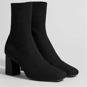 2018 nove ayemiland moda Čiste barve z visoko peto čevlje, ženska, Eno čevlji Stretch cev čevlji JH2