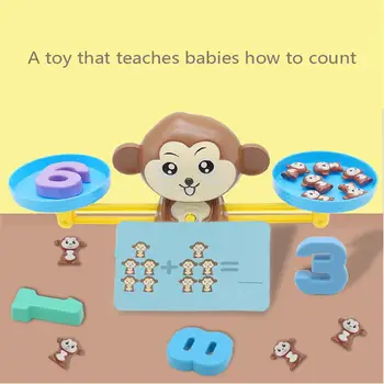 2020 Matematiko Tekmo Igra družabne Igrače Opica Cat Match Uravnoteženje Lestvice Število Ravnotežje Igre Otroci Izobraževalne Igrače, da se Naučijo dodati odštevanje