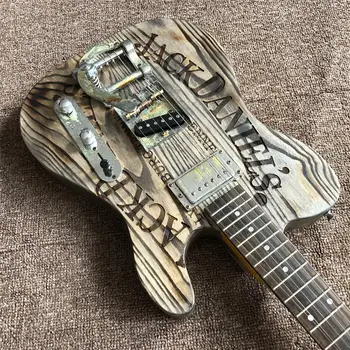 Nov prihod vroče prodajo visoko kakovostnih Tremolo kitara, električna kitara z naravno barvo lesa, Pražen koks kitaro na telo