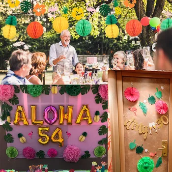 Poletno zabavo Dekoracijo Nastavite Ananas Visi Papir Luči Svetilke Satja Ananas Žoga za Rojstni dan Hawaiian Tropskih Stranka