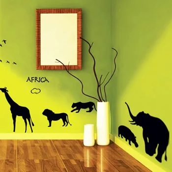 Različne živali zoo Stenske Nalepke za Otroke, soba, ki živijo v Ozadju dekoracijo Doma dekor Decals Ozadje Odstranljive nalepke