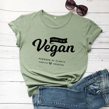Veganska Majica za Ženske. Ponosna, da je Veganska grafični smešno čistega bombaža priložnostne hipster mlade hipster slogan ponudbo majica tees vrhovi
